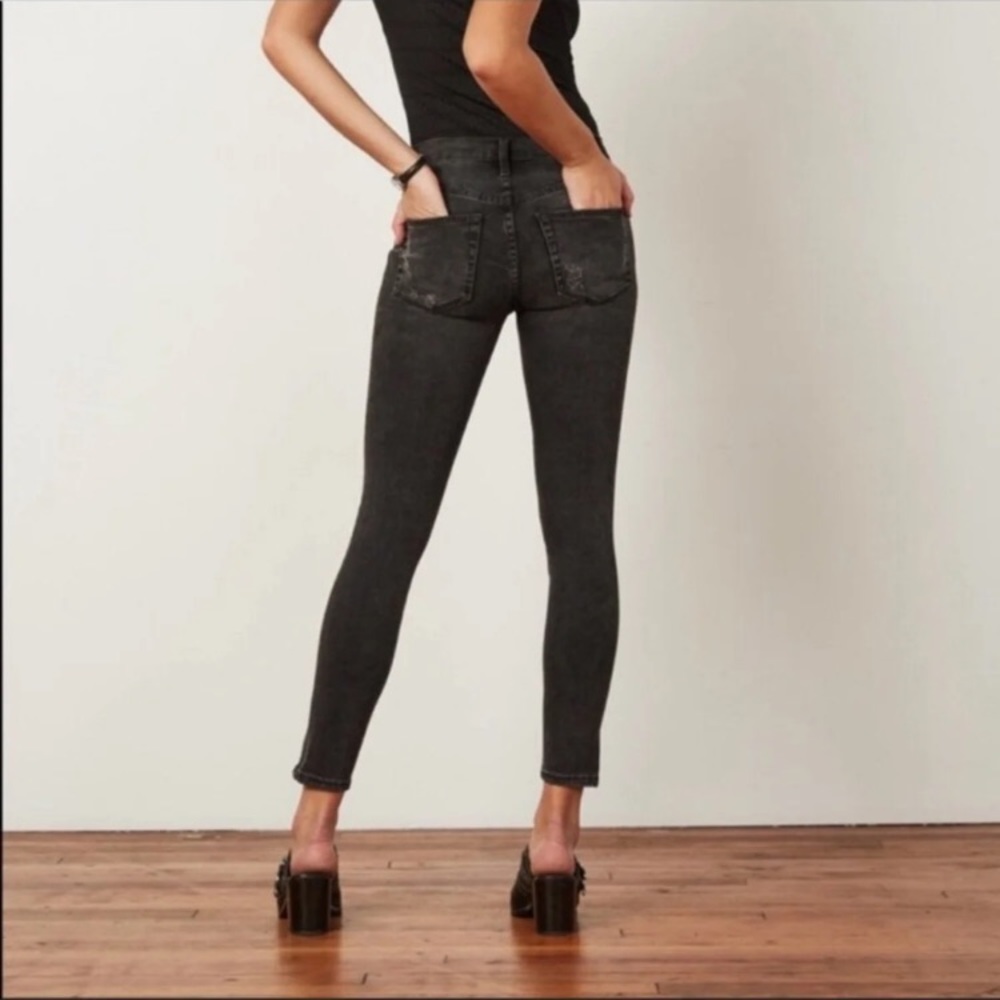 REVOLVE Lovers + Friends skinny Raw Pipped  Distressed acid Faded Stone jeans 27